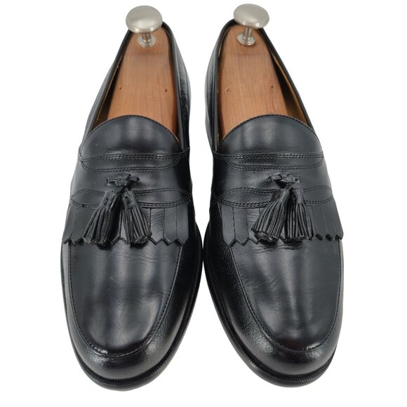 NEW Johnston & Murphy Men's size 9.5W Black Deerskin Leather Dress Shoes Loafers - Picture 9 of 16